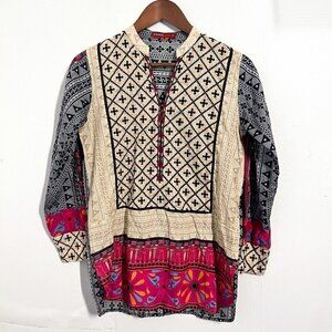Khaadi Pret Women's Top Tunic Size 12 Embroidered Made in Pakistan Colorful